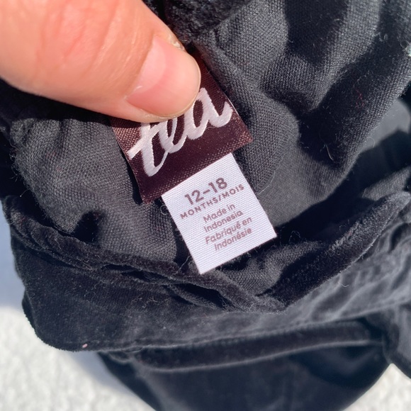 Tea Collection Velvet Ruffle Overalls - Picture 3 of 4